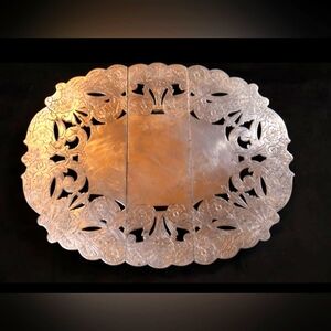 Vintage Poole Silver Co. Silver Plated Etched Expanding Trivet Made In U…